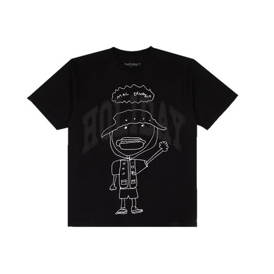 BLACK DRAWING TEE